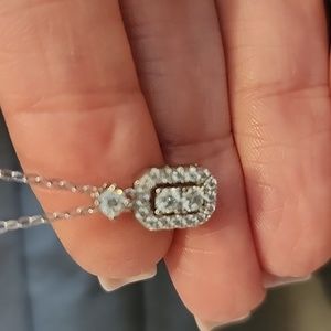 Moissanite necklace. 20 inches clear. New